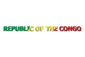 3d vlag van republiek van de Congo Aan een tekst achtergrond. foto