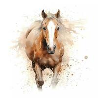 abstract waterverf beeld van een paard rennen foto
