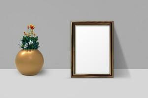 leeg wit frame mockup foto