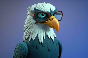 een 3d adelaar dier met bril elementen gegenereerd door ai foto
