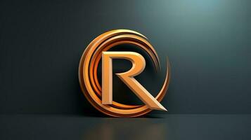 abstract logo van de brief r, gegenereerd door ai foto