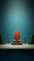 Product podium staan met Kerstmis thema achtergrond foto