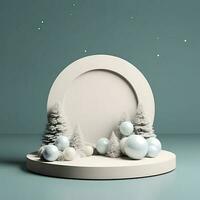 Product podium staan met Kerstmis thema achtergrond foto