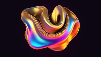 abstract vloeistof goud ontwerp. ai gegenereerd foto