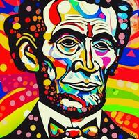 kleurrijk hedendaags Abraham Lincoln portret foto