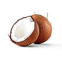 vers kokosnoot geïsoleerd Aan wit achtergrond. generatief ai foto