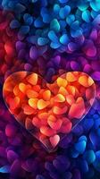abstract kleurrijk hart vorm achtergrond ai gegenereerd foto