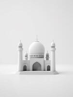 Islamitisch schattig 3d moskee voor Ramadan en eid groet achtergrond ai generatief foto