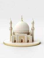 Islamitisch schattig 3d moskee voor Ramadan en eid groet achtergrond foto