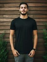 luxe zwart t-shirt, ai-gegenereerd beeld foto