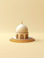 Islamitisch schattig 3d moskee voor Ramadan en eid groet achtergrond foto