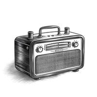 wijnoogst retro radio ai gegenereerd foto