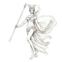 mythologie athena god ai gegenereerd foto