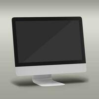 voorkant visie blanco zwart scherm computer geïsoleerd Aan grijs achtergrond. foto