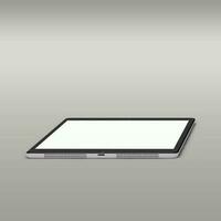 dichtbij omhoog visie modern pen tablet geïsoleerd Aan grijs achtergrond fit voor uw apparaat ontwerp. foto