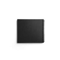 zwart eco notitieboekje of plakboek Aan wit achtergrond voor uw Bedrijfsmiddel ontwerp. foto