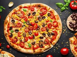 aanlokkelijk pittig pizza afbeeldingen dat zullen ontbranden uw verlangens, generatief ai foto