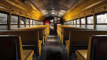 school- bus interieur ,generatief ai foto