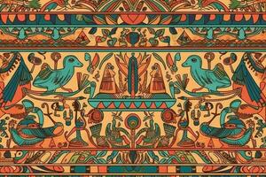 Egyptische volk kunst patroon. ai gegenereerd foto