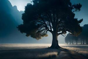 de verbijsterend landschap van de oude bomen. generatief ai. foto