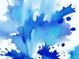 abstract artistiek blauw waterverf plons voorwerp achtergrond. generatief ai. foto