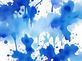 abstract artistiek blauw waterverf plons voorwerp achtergrond. generatief ai. foto