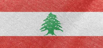Libanon vlag kleding stof katoen materiaal breed vlag behang van lubnan foto