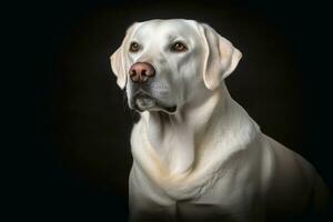 portret van een schattig labrador hond gemaakt met generatief ai technologie. foto