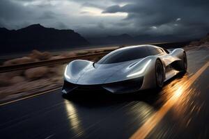 futuristische super sport- auto snelheid . ai gegenereerd foto