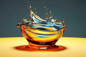 een vloeistof spatten artwork in mooi kleuren gemaakt met generatief ai technologie. foto
