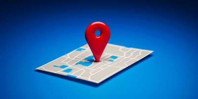 pin GPS plaats symbool icoon teken kaarten. plaats bedrijf plaats. route grafisch weg Mark bestemming, ai gegenereerd foto