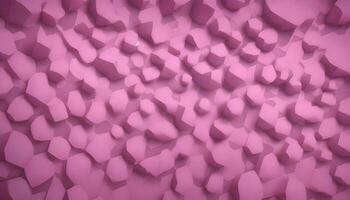 roze magenta zeshoeken. 3d illustratie van abstract achtergrond met diepte van veld- effect foto