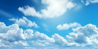 wolk blauw lucht kopiëren ruimte wazig achtergrond, ai gegenereerd foto