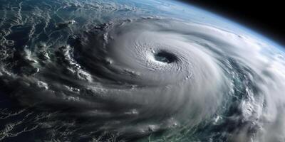 orkaan van storm tropisch cycloon natuurlijk ramp, ai gegenereerd foto