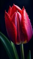 rood tulp tulipa bloem behang achtergrond. ai gegenereerd foto