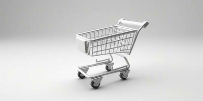 trolley boodschappen doen mand tekenfilm animatie, ai gegenereerd foto