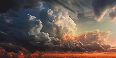 storm in oceaan met verlichting natuurlijk ramp fenomeen, ai gegenereerd foto