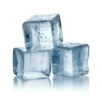 ijs kubussen geïsoleerd Aan wit achtergrond. generatief ai foto