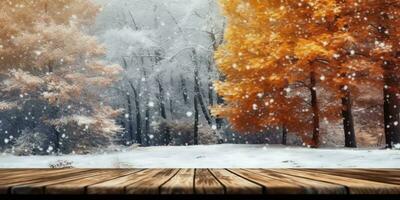 sneeuwvlokken in winter kopiëren ruimte wazig achtergrond, ai gegenereerd foto