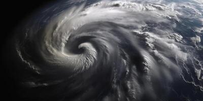 orkaan van storm tropisch cycloon natuurlijk ramp, ai gegenereerd foto