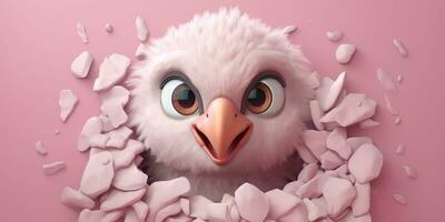 baby adelaar schattig dier klei tekenfilm animatie, ai gegenereerd foto