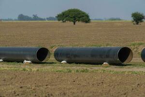 gas- pijpleiding bouw, la pampa provincie , Patagonië, Argentinië. foto