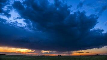 stormachtig lucht Bij nacht pampa, la pampa provincie, Patagonië, Argentinië. foto