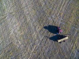 trekker en zaaimachine, direct zaaien in de pampa, Argentinië foto