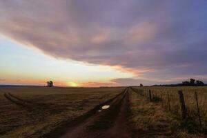 bedreigend wolken Bij zonsondergang foto