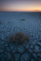gebroken droog bodem in een pampa lagune, la pampa provincie, Patagonië, Argentinië. foto