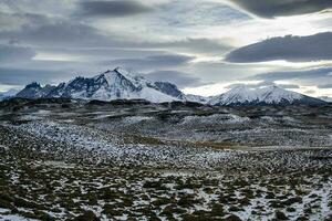 berg landschap omgeving, Torres del paine nationaal park, Patagonië, Chili. foto