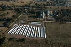 silo zak gevulde met soja bonen, la pampa provincie, Patagonië, Argentinië. foto