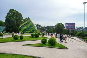 da lat, viet naam - 3 juni 2023 bouwkundig werken van artisjok bloemen, iconisch in da lat stad foto