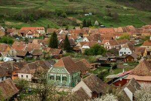 biertan een heel mooi middeleeuws dorp in Transsylvanië, Roemenië. een historisch stad- in Roemenië dat heeft bewaard gebleven de frankisch en gotisch bouwkundig stijl. reizen foto. foto